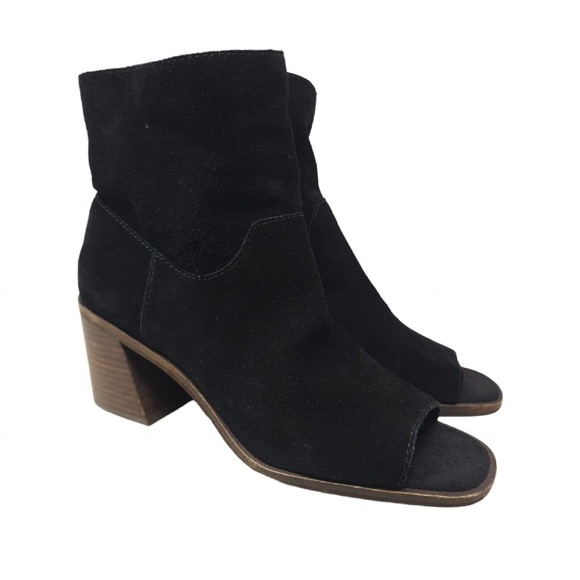 Lucky Brand Shoes - Lucky Brand Womens Heels Ryemi Black Suede Block Heel Sandal Bootie Shoes Sz 10